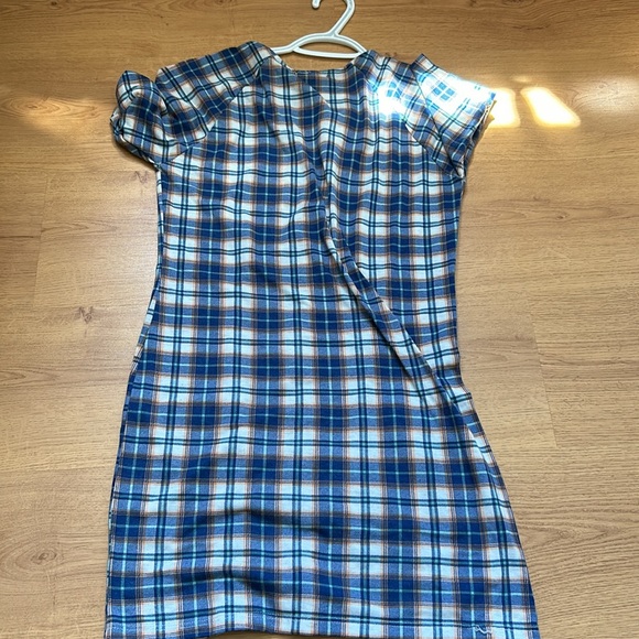 Plaid short dress with pockets - Picture 2 of 2